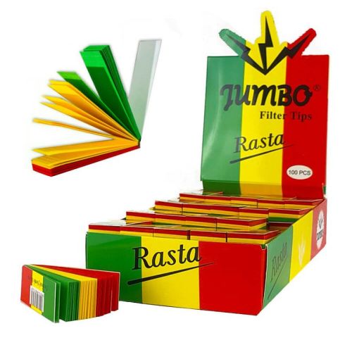 Jumbo Rasta Filter Tips | 100 Packs