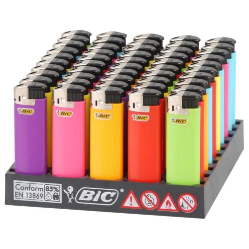 BIC ELECTRONIC LIGHTERS MULTI COLOURS BOX/50