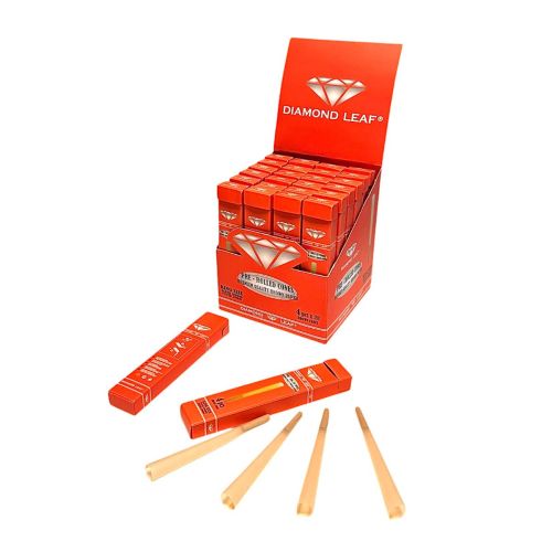 DIAMOND LEAF UNBLEACHED BROWN CONES 28 PACK X 4 PRE ROLLED CONES