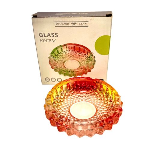 DIAMOND LEAF RED SHINY ASHTRAY