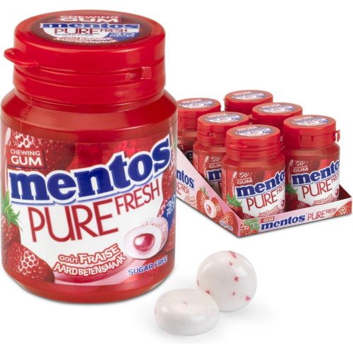 MENTOS STRAWBERRY BOTTLE 6 x 60GR BOX/6