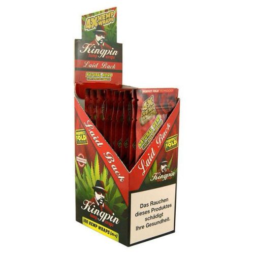 KINGPIN - HEMPWRAPS LAID BLACK STRAWBERRY 25 x 4 HEMPWRAPS BOX/25