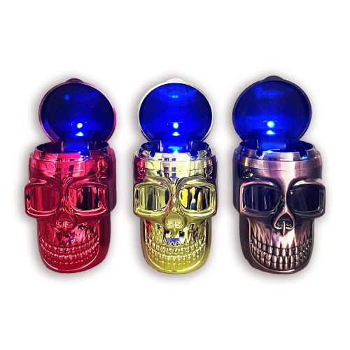 SKULL ASHTRAY WITH LIGHT 1PC
