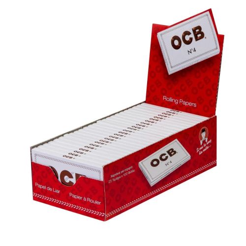 OCB NO.4 WHITE DOUBLE WINDOW ROLLING PAPERS BOX/25