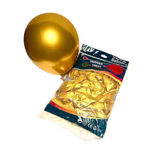 TRIGGER TREAT GOLDEN METALLIC HELIUM BALLOONS PACK/50