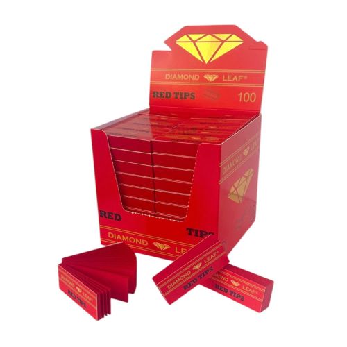DIAMOND LEAF RED FILTER TIPS BOX/100