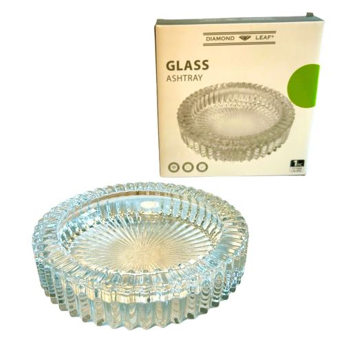 DIAMOND LEAF CRYSTAL LUXURY GLASS ASHTRAY