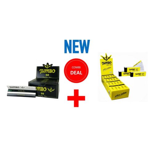Jumbo black king size slim + jumbo yellow mellow filter tips combideal