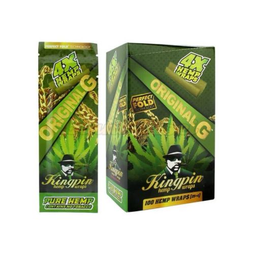 KINGPIN - HEMP WRAPS ORIGINAL G.- 25 x 4 HEMP WRAPS BOX/25