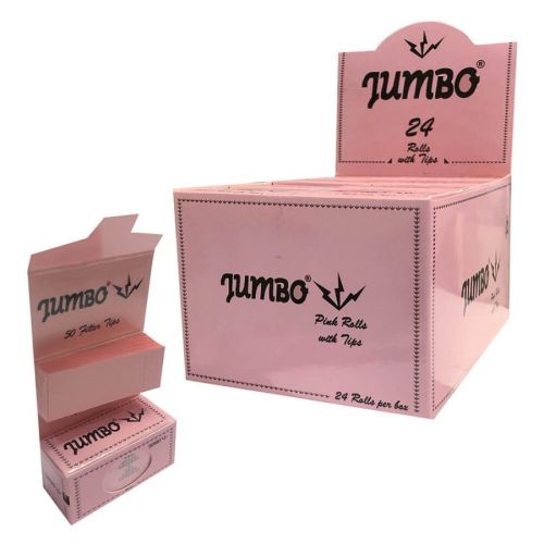 Jumbo Pink Rolls + filtertips | 24 pakjes