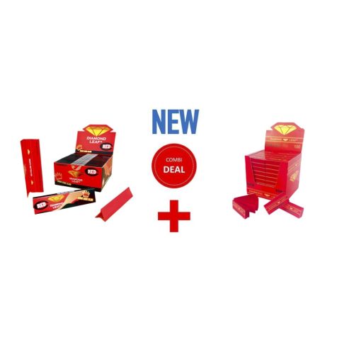 DIAMOND LEAF RED SLIM + RED FILTER TIPS COMBI DEAL