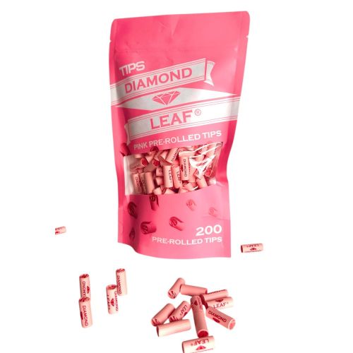 DIAMOND LEAF PINK PRE ROLLED TIPS IN BAG /200