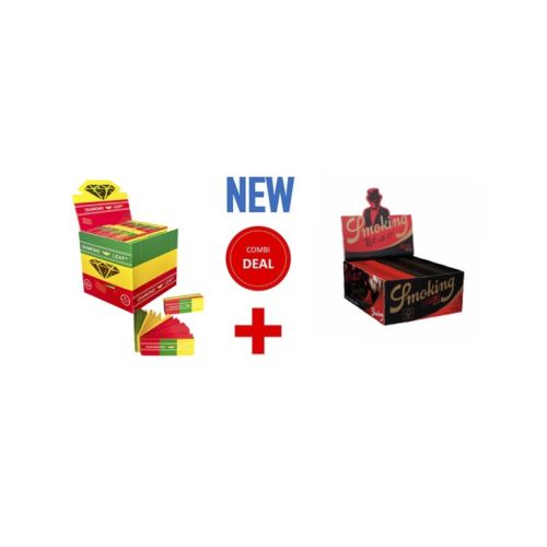 SMOKING BLACK + RASTA FILTER TIPS BOX/100