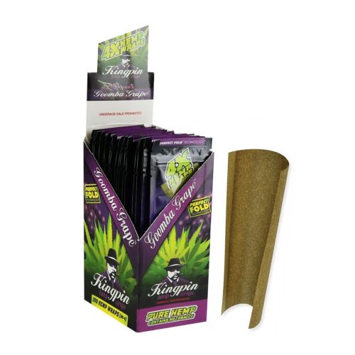 KINGPIN - HEMPWRAPS GOOMBA GRAPE - 25 x 4 HEMPWRAPS BOX/25