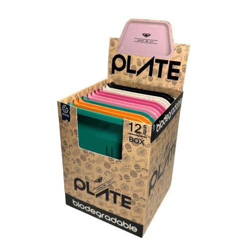 DIAMOND LEAF MULTI COLOURED ROLLING TRAYS BOX/12