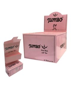 Jumbo Pink vloei + filtertips | 24 pakjes