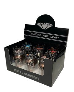 DIAMOND LEAF SKULL GRINDERS 2 PARTS BOX/6