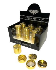 DIAMOND LEAF GOLDEN GRINDERS 4PARTS BOX/12