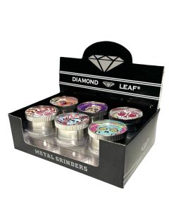 DIAMOND LEAF SKULL GRINDERS  3 PARTS BOX/12