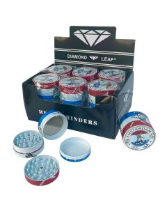 DIAMOND LEAF AMSTERDAM DESIGN METAL GRINDERS BOX/12