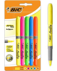 BIC Highlighter Grip markeerstiften - 5 stuks PACK/5