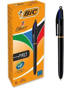 BIC 4 Colours Balpen Zwart, blauw, groen, rood Medium 0,32 mm Navulbaar PACK/1