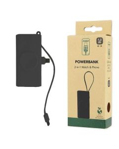 PLUGIT POWERBANK 2 IN 1 IWATCH & PHONE 5K MAH BLACK COLOR