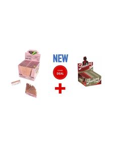 SMOKING GOLD + DIAMOND LEAF PINK FILTER TIPS COMBIDEAL BOX/100
