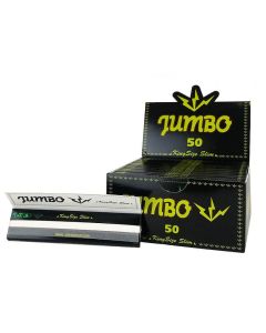 Jumbo Black Kingsize Slim rolling papers | 50 packs
