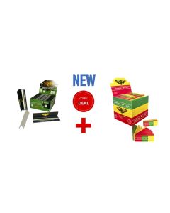 DIAMOND LEAF KING SIZE SLIM + RASTA FILTER TIPS BOX/100