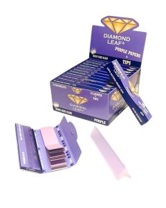 DIAMOND LEAF PURPLE SLIM + TIPS BOX/24