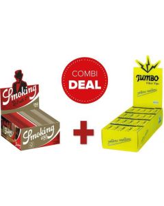 Smoking gold king size slim + jumbo yellow mellow filter tips combideal