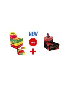 SMOKING BLACK + RASTA FILTER TIPS BOX/100